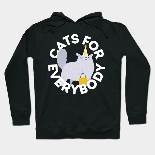 Cats For Everybody Festive Cat Bearing Gifts Funny Christmas Gift for Cat Owners and Feline Lovers Hoodie by nathalieaynie